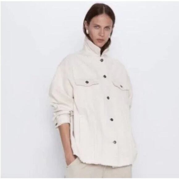 Zara Jackets & Blazers - Zara Corduroy Shacket | White | Medium